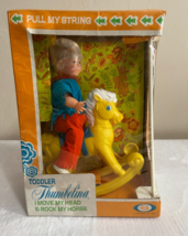 Vtg 1968 IDEAL Toddler Thumbelina Doll Pull String Rocking Horse  Damaged Box - £124.96 GBP