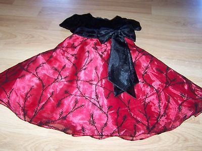 Primary image for Toddler Size 4T Dorissa Black Red Holiday Dress Velour Bodice Short Sleeves EUC 