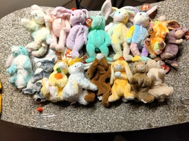 WOW! 18 Ty Beanie Babies Easter Bunny Set, All Different! In Time For Ea... - $115.00