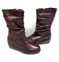 MIZ MOOZ  SOFT LEATHER  BOOTS SIDE FULL ZIP CHESTNUT 37EU / 7US  # Z-103 - $196.02