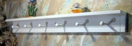 White Contemporary Design Wooden shelf knik knack  plates 6 pegs 32 inch... - $52.95