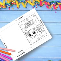  Printable birthday card, DIY birthday card, Axolotl happy birthday card - $1.40