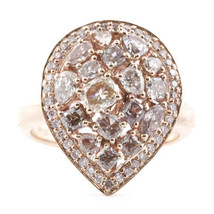 Real 1.66ct Natural Fancy Pink Diamonds Engagement Ring 18K Solid Gold 7G Pear - £5,621.85 GBP