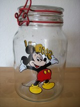 Disney Mickey Mouse Glass Sealed Goodies Canister - $22.00