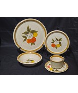 Vintage MIKASA Stone Manor TEMPTING 5-Piece Dinner Plate, Bowl &amp; Cup Set... - $36.06 CAD