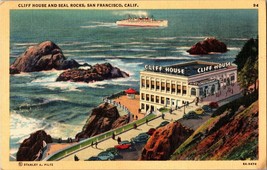 Vintage 1930&#39;s Cliff House Restaurant and Seal Rocks San Francisco Postcard - £12.84 GBP
