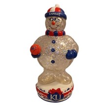 Christmas KU Kansas Jayhawks Light Up Snowman Souvenir Forever Collectibles 9&quot;t - £13.17 GBP