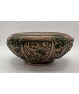 Vintage Roseville Pottery 1924 Florentine, Brown Low Tulip Bowl - $41.53