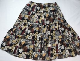 Christopher Banks A Line Full Length Skirt Tribal Sz S Colorful Floral Boho - $29.11