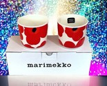 Marimekko Oiva Unikko Coffee Cup Without Handle in Red Set Of 2 New In Box - $74.24