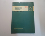1982 Mercedes Droite Voitures USA Version Intro Into Service Manuel Déco... - $24.95