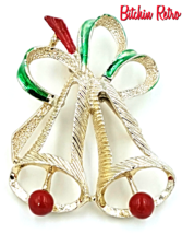 Gerry&#39;s Christmas Bells Brooch, Vintage Holiday Pin - £7.23 GBP