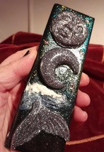 Moonlight Mermaid Tail Celestial Unique Ceramic Tile Unique Gifts Decor ... - $148.19 MXN