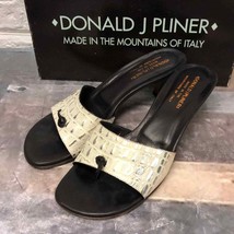 Donald Pliner Women&#39;s Virdis Leather gator/Nappa Medium Heel Sandal Sz 8.5 - £63.16 GBP