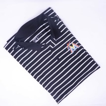 Florida Marlins Rainbow Logo Nike Golf Large DRI-FIT Polo Black Shirt Baseball - £21.76 GBP