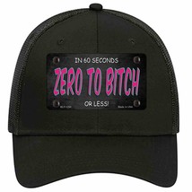 Zero To Bitch Novelty Black Mesh License Plate Hat - £23.17 GBP