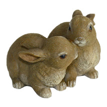 Cuddling Bunny Rabbit Pair Figurine - £3.89 GBP