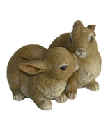 Cuddling Bunny Rabbit Pair Figurine - £3.95 GBP