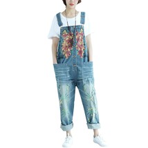 Women&#39;S Casual Loose Denim Overalls Oversized Baggy Wide Leg Harem Pants... - £56.18 GBP