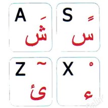 Arabic-English Keyboard Stickers Non Transparent White Background for All PC Des - £18.81 GBP