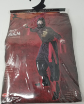 Black Ninja Costume Boy&#39;s Cosplay Dressup Size Medium 2014 Tunic Hood Ma... - $9.45