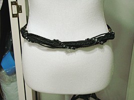 Womens Black Beaded Stone Rope Hook And Loop Intertwined Dress Belt Size... - £9.11 GBP