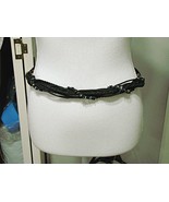 Womens Black Beaded Stone Rope Hook And Loop Intertwined Dress Belt Size... - £9.23 GBP