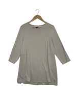 J Jill Wearever Tunic Top Womens Medium Tan 3/4 Sleeve Stretch Casual Co... - $455.40 MXN
