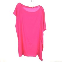 NWT Womens Size Large Ramy Brook Pink Stretch Silk Asymmetric Tunic Blouse Top - £71.80 GBP