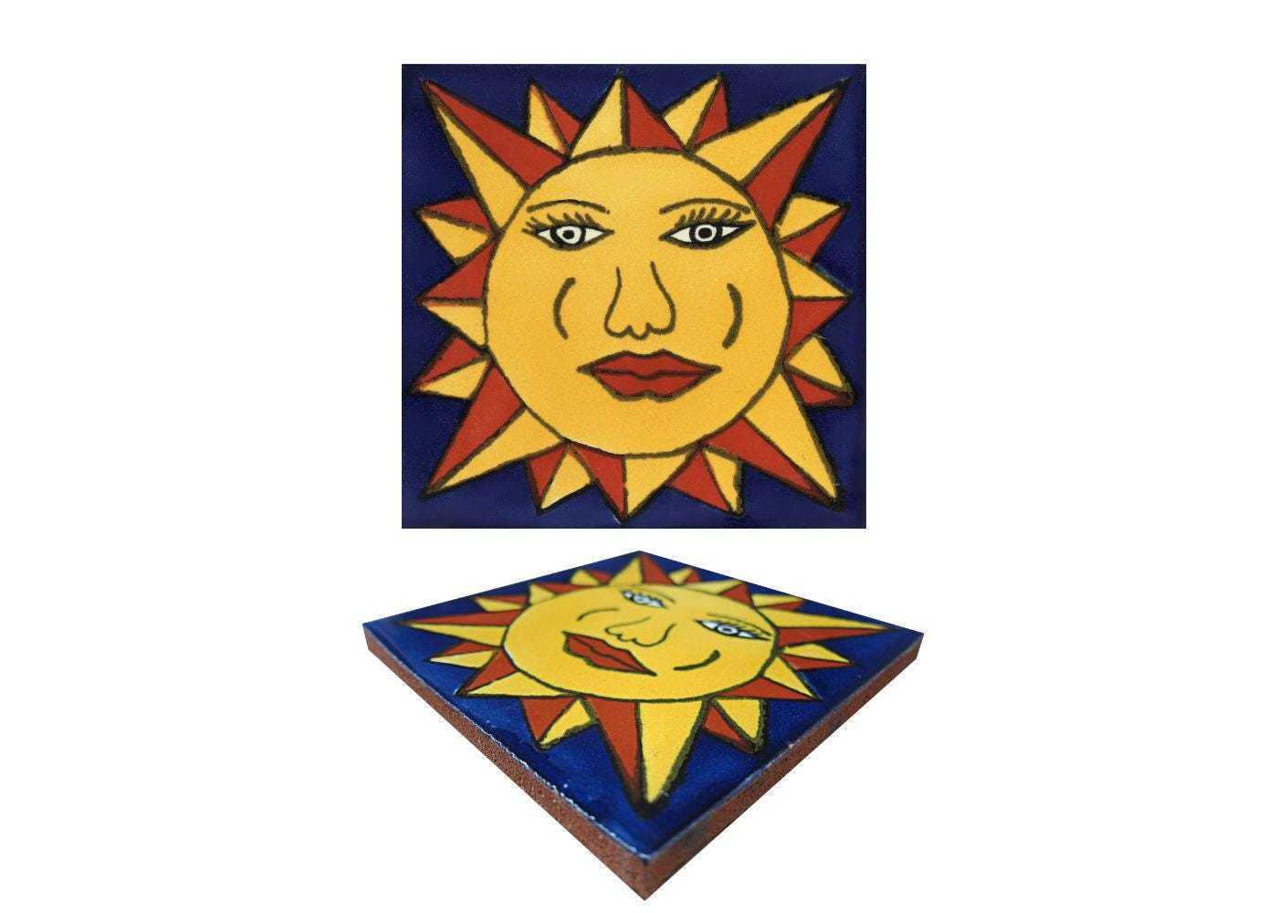 Mexican Talavera Ceramic Tiles Talavera Handcrafted - Sun5 -  (you selec... - $199.00