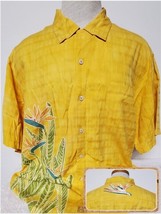 L- Tommy Bahama YELLOW Floral Shirt &quot;Bird of Paradise&quot; VINTAGE - $36.63