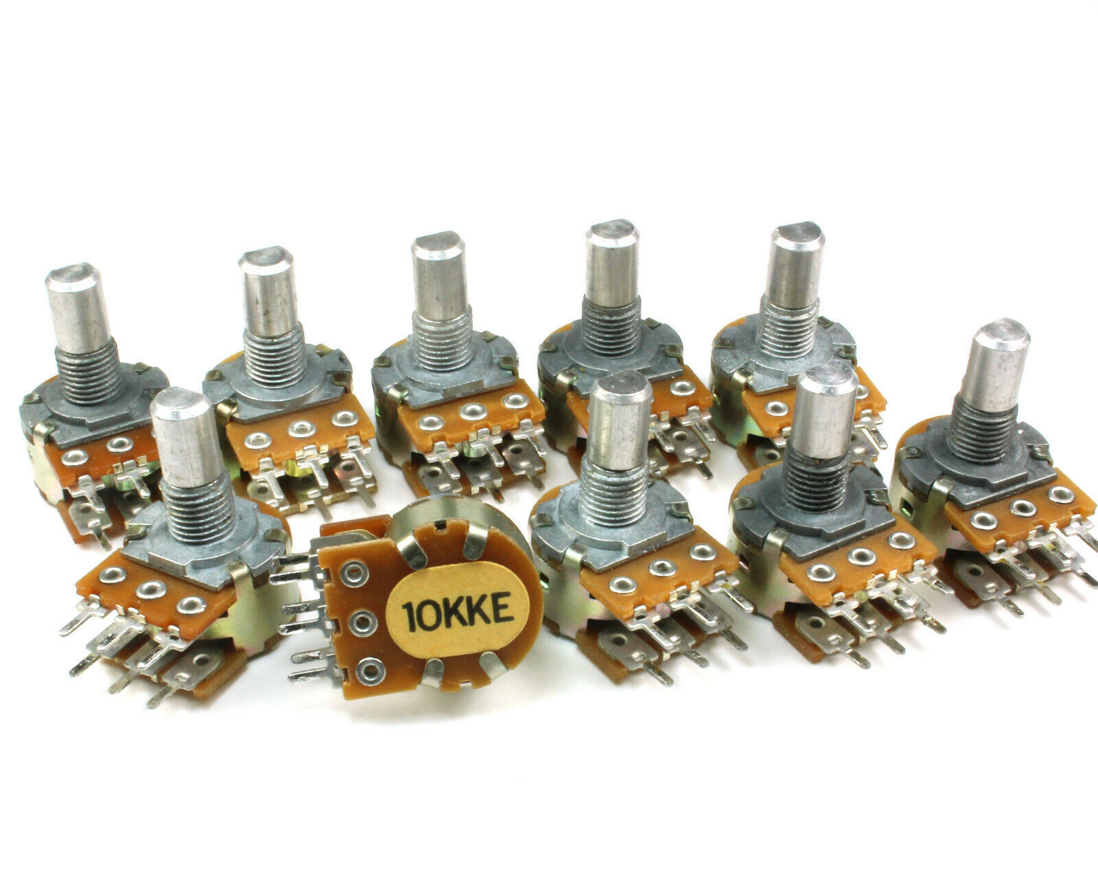 10pcs Dual 10K Ohm Audio Potentiometer Taper 1 watt 10KKE (including Hex... - $14.75