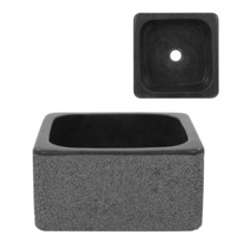 vidaXL Riverstone Black Square Sink 11.8"x5.9", Modern Bathroom Vanity Top - $137.99