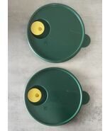 Tupperware 2649A Dark Green Rock &#39;n&#39; Serve Vented Set of 2 Replacement Lids - €10,78 EUR