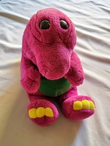 1992 Dinosaur Hand Puppet Vintage Plush Dakin BARNEY the Purple 15&quot; Tall - £12.38 GBP