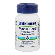 Life Extension MacuGuard Ocular Support with Astaxanthin, 60 Softgels - £26.37 GBP