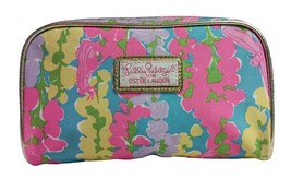 Lilly Pulitzer for Estee Lauder Small Cosmetic Bag Pink Green Flowers Leaves - £10.23 GBP