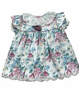 Vintage Bryan Baby Dress  Floral Print  Lace Trim  Size 6M - $639.72 MXN