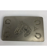 Vintage Chambers Belt Co. USA Horse Head Belt Buckle Horseshoes - Fast F... - $14.80 CAD
