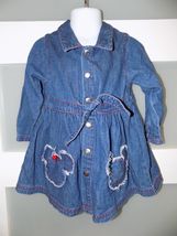 Disney's Mickey &amp; Minnie Mouse Denim Long Sleeve Dress Size 2T Girl's EUC - $17.10