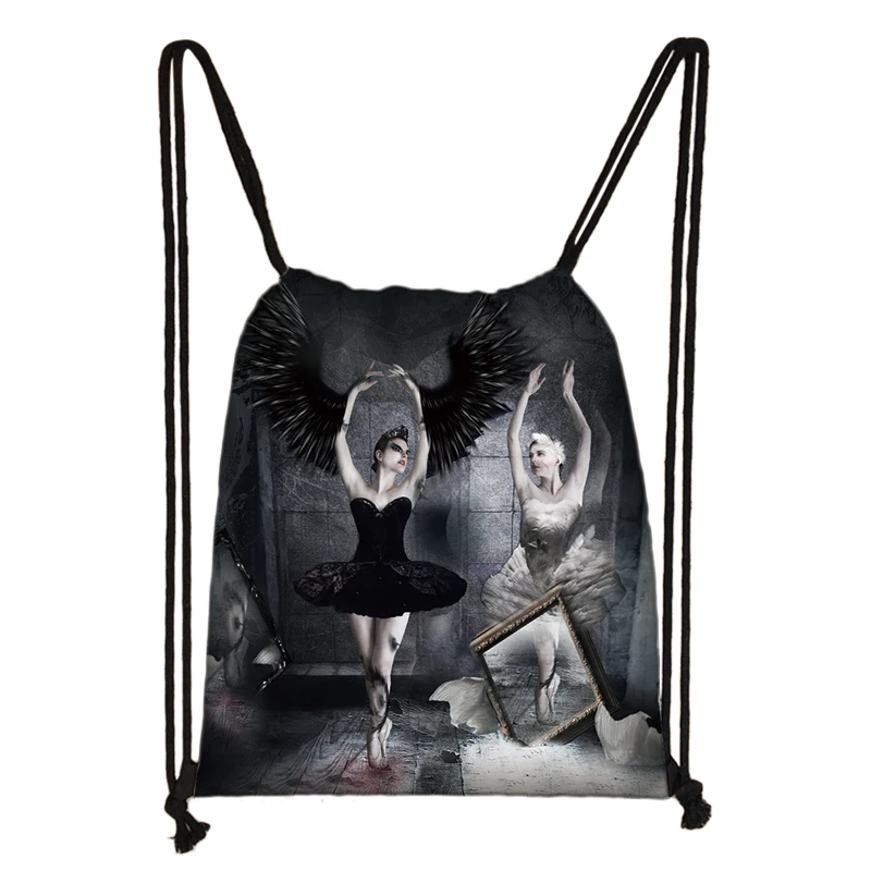 Elegent Ballet Dancing Girls Drawstring Bag Women Fashion Storage Bags Teenager  - £74.82 GBP