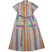 Nwt Christopher John Rogers X Target Rainbow Striped Short Sleeve Shirtdress 2 - £32.70 GBP
