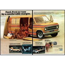 1977 Ford Custom Van 2 Page Vintage Print Ad Surfers Surf Board Beach Wa... - £8.48 GBP