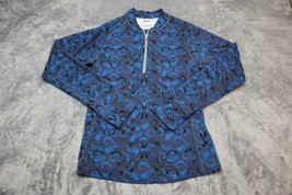 Shirt Sports Pullover Womens Small Blue Lightweight Long Sleeve 1/4 Zip ... - $22.75