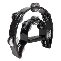 Double Row TAMBOURINE - Metal Jingles Hand Held Percussion Ergonomic Handle - $22.27