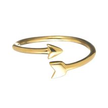 Sterling Silver 925 Jewelry: Arrow Shape Gold-Plated Thin Open Ring with Hallmar - £22.33 GBP