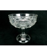 Vintage Glass Compote, Pedestal Serving Bowl, 7&quot; x 7&quot;, Pattern Ring of D... - $26.73 CAD