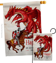 St. George&#39;S Day Flags Set Fantasy 28 X40 Double-Sided House Banner - £39.13 GBP