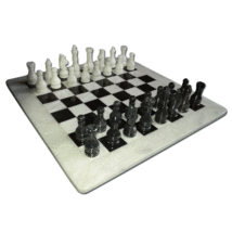 JT Handmade White and Black Marble Chess Game - Original Marble Chess (12 inch) - £69.12 GBP