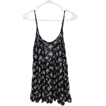 En Creme Ditzy Floral Tiered Trapeze Tank Top Black White Size Small - £13.38 GBP